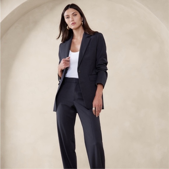 NWT! BANANA REPUBLIC NAVY SIENA SLIM ITALIAN WOOL BLAZER 💛 - Picture 8 of 16